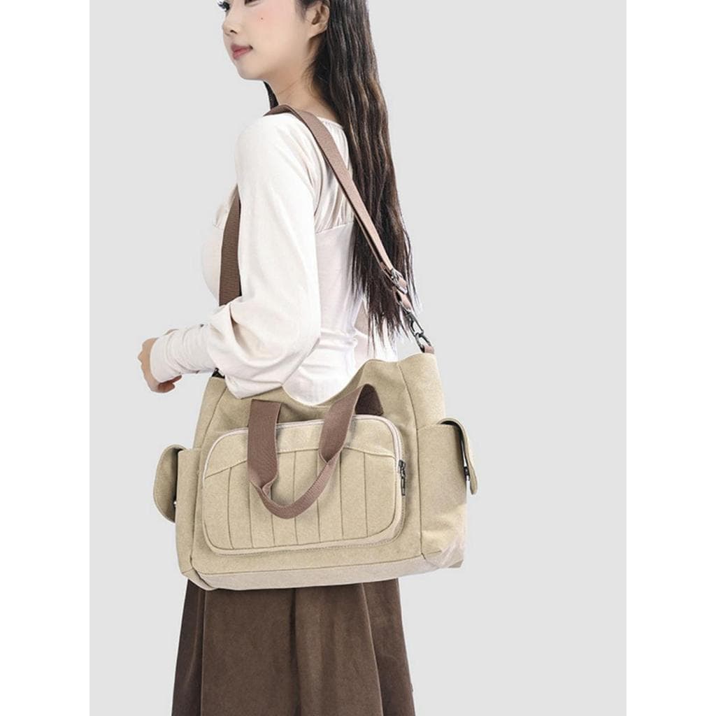 Moda bolsa de lona feminina grande capacidade bolsa de viagem leve simples na moda Casual Commuter ombro saco do mensage