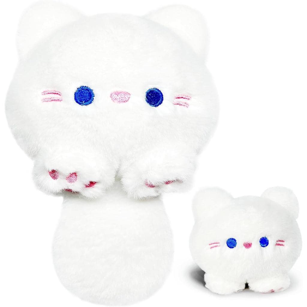 Chaveiro De Pelúcia De Gato Branco Fofo Kawaii Mini Brinquedo Fofinho Macio Plushie Para Meninas Meninos Crianças Mochil
