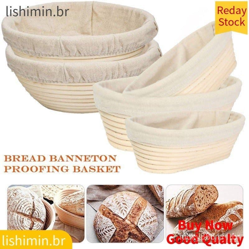 Cesta Redonda/Oval Banneton À Prova De Pão-Caixa De Panificação-Ferramenta Para Bricolagem De Madeira
