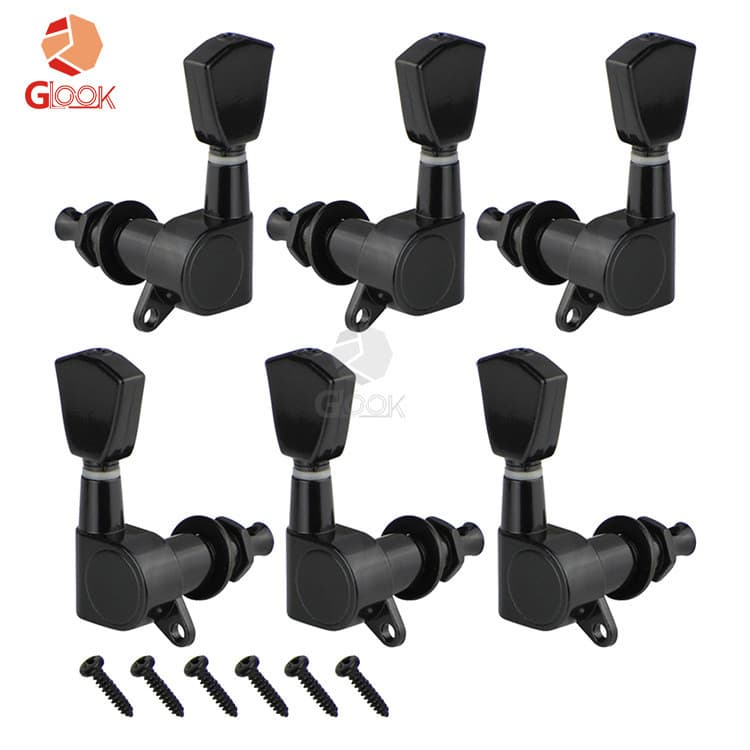Cravelhas de afinação para guitarra, cravelhas de afinação em formato de diamante de metal, disponíveis em prata e preto
