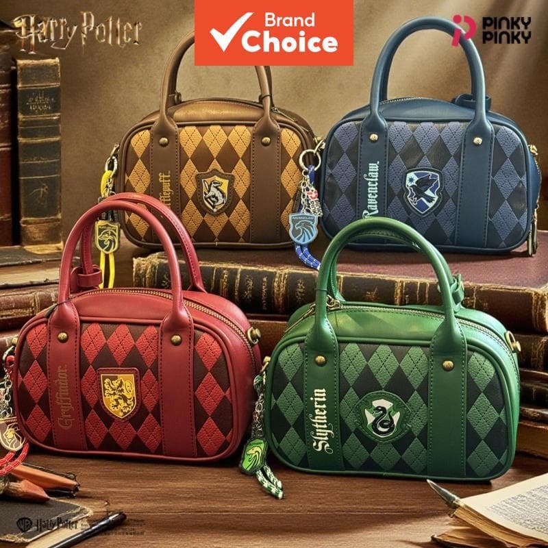 Bolsa de ombro Harry Potter, bolsa tiracolo xadrez vintage, estilo britânico Hogwarts, couro PU, para fãs, estudantes e