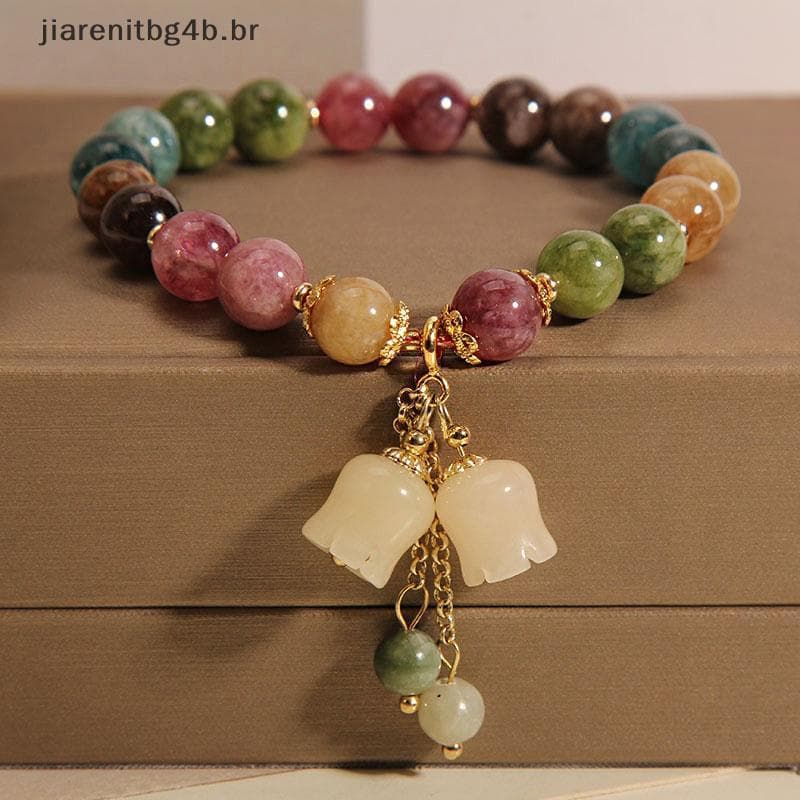 JIARN Moda Pulseiras De Cristal Para Mulheres Meninas Luz Luxo Orquídea Pingente Frisado Pulseira Festa Aniversário Jóia