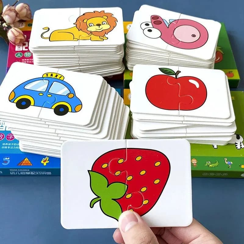 Brinquedo cognitivo com padrão de quebra-cabeça de desenho animado de 32 peças, adequado para cartões infantis de menino