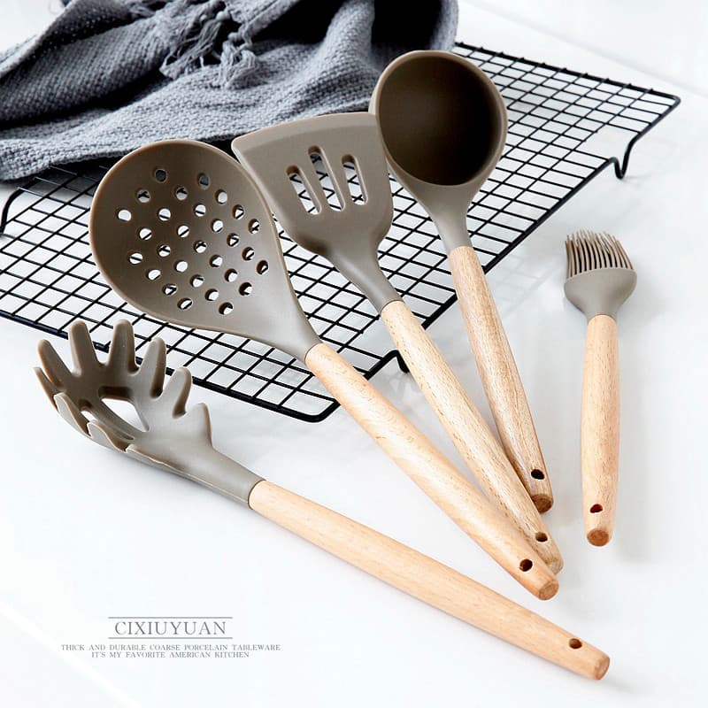 Espátula de Silicone antiaderente, espátula especial, resistente a altas temperaturas, cozinha doméstica, alça longa úni