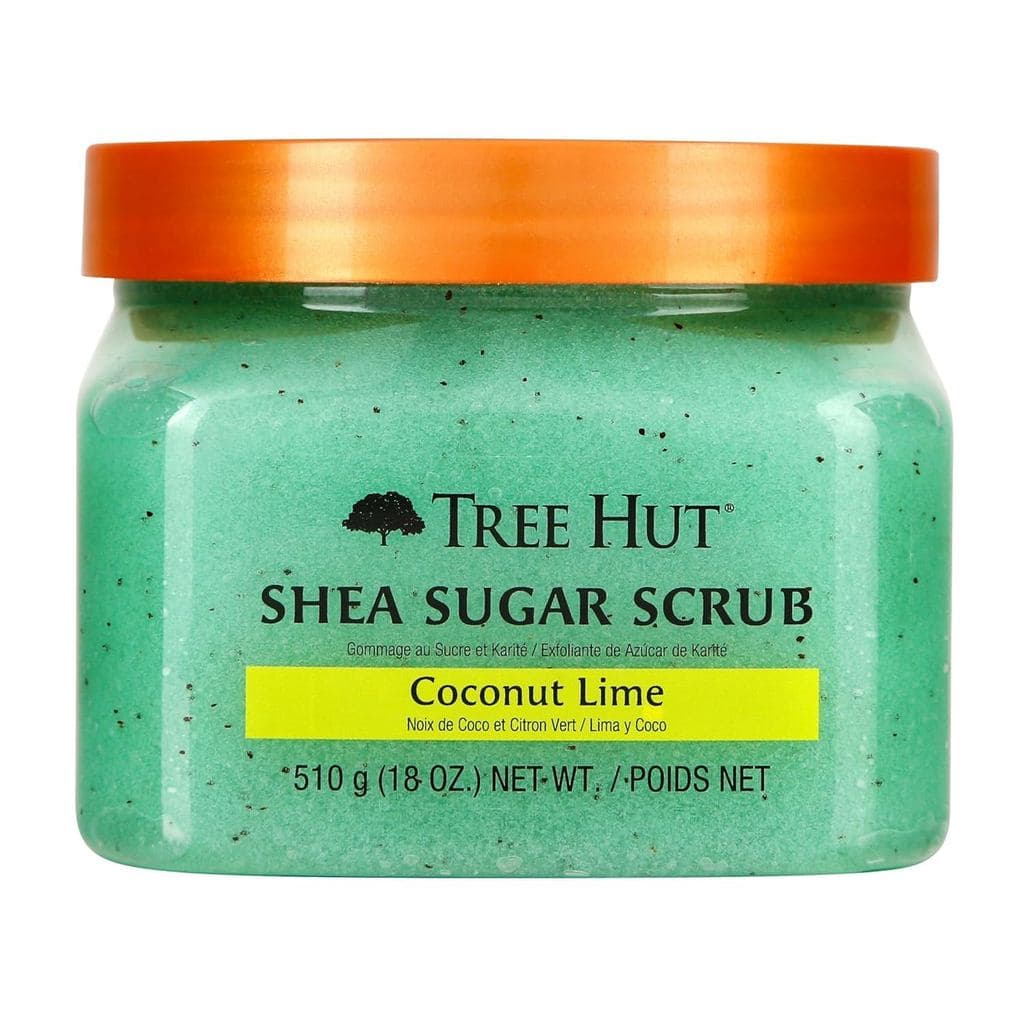 Esfoliante Corporal Tree Hut Shea Sugar Scrub - Coco e Limão - 18 oz - Esfoliante para uma Pele Suave e Radiante - Feito