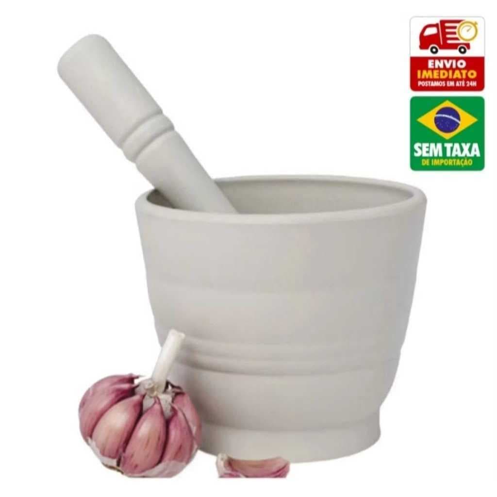 Pilão de Alho Plastico para Temperos – Ideal para Alho, Cebola e Ervas