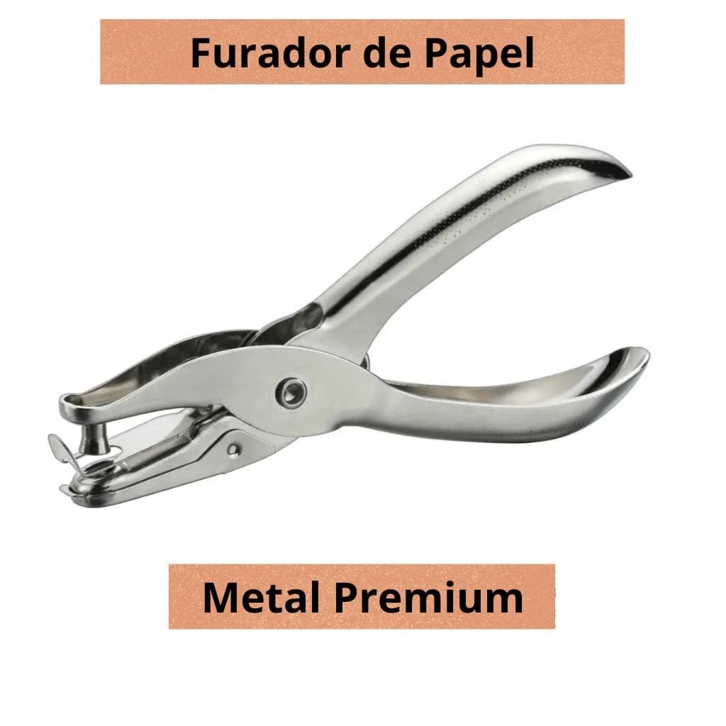 Furador De Papel 1 Furo Metal Resistente Perfurador Manual Redondo Escritório Escolar Artesanato Atacado