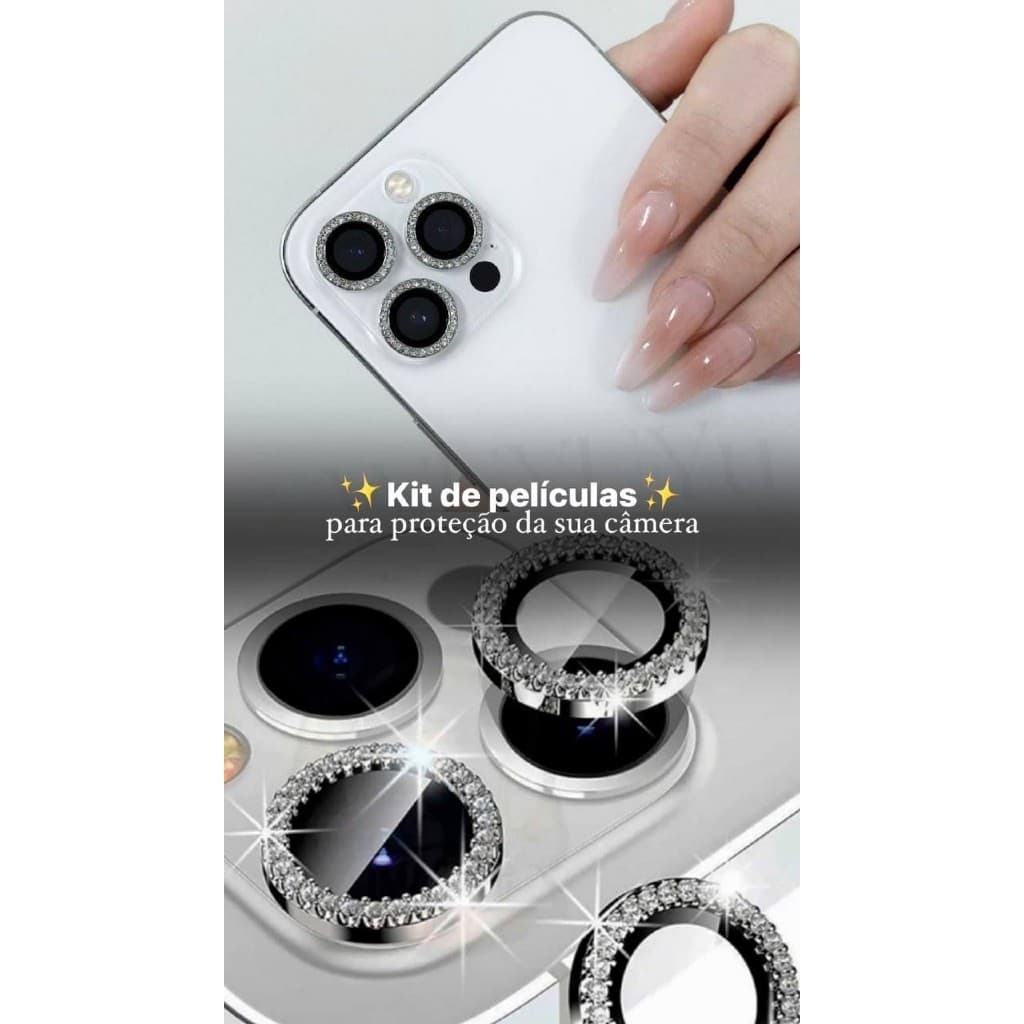 KIT Película Lente de CÂMERA Proteção IPHONE 11,12,13,14,15,16,17...
