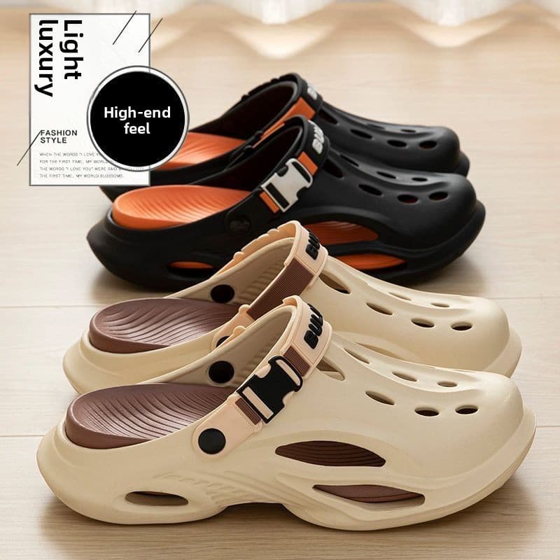 Homens Boutique buraco sapatos ao ar livre High-End de sola grossa antiderrapante atualização sola resistente ao desgast