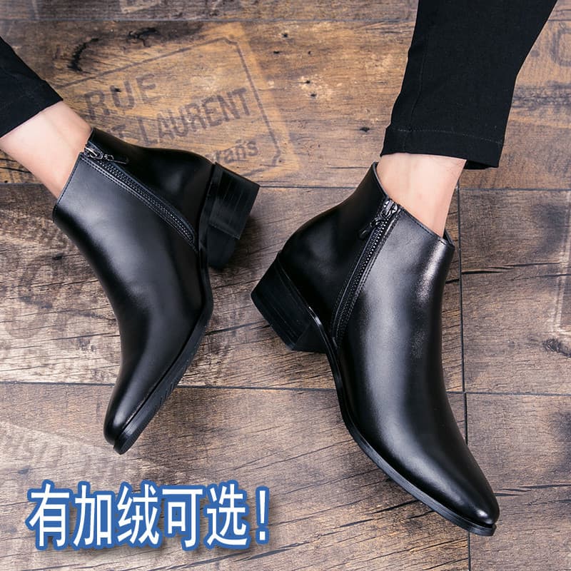Outono botas curtas masculinas de couro genuíno Formal Wear sapatos de couro de alta qualidade botas masculinas na moda