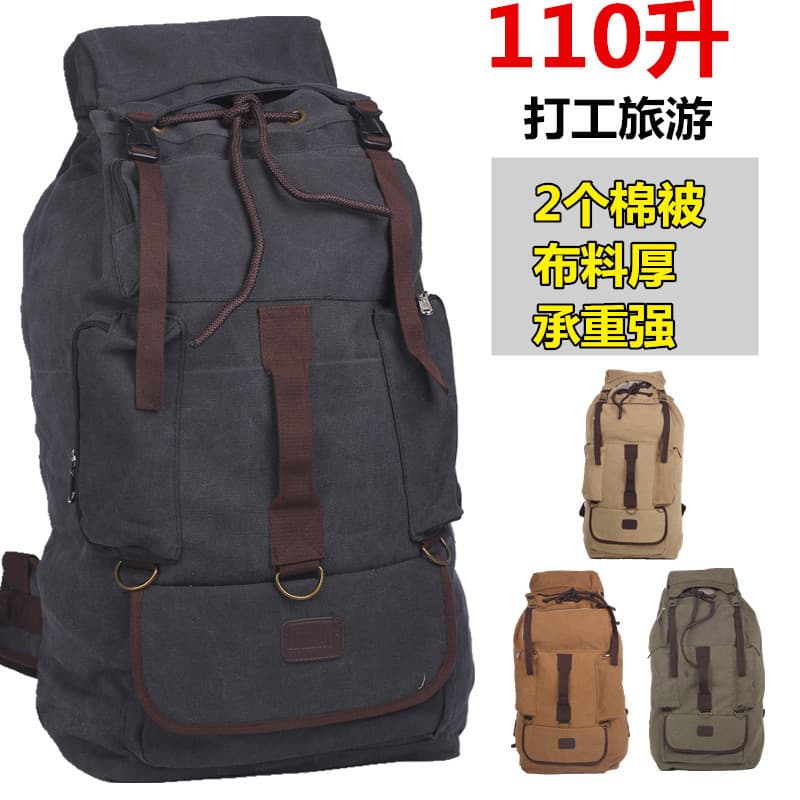 110L Super grande capacidade mochila de lona masculina Retro viagem grande mochila de trabalho de longa distância saco d