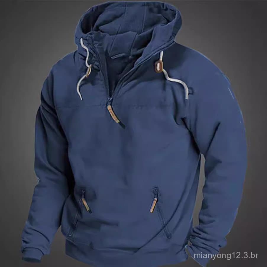 Comércio exterior transfronteiriço europeu americano outono inverno com capuz cor sólida masculino Casual tamanho europe