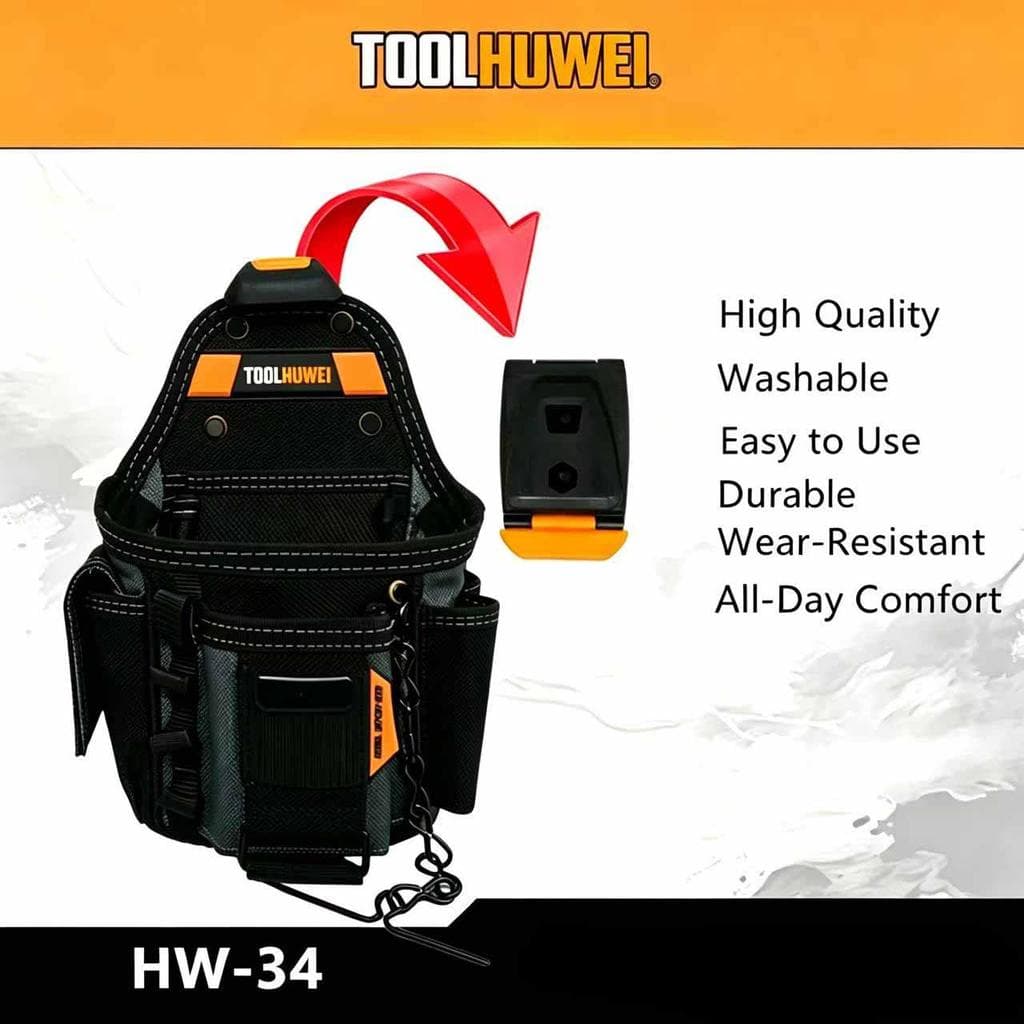 Bolsa Para Eletricista TOOHUWEI , 13 Bolsos , 6 Camadas , Oxford , Resistente , Durável , Gancho Rápido , Cintura