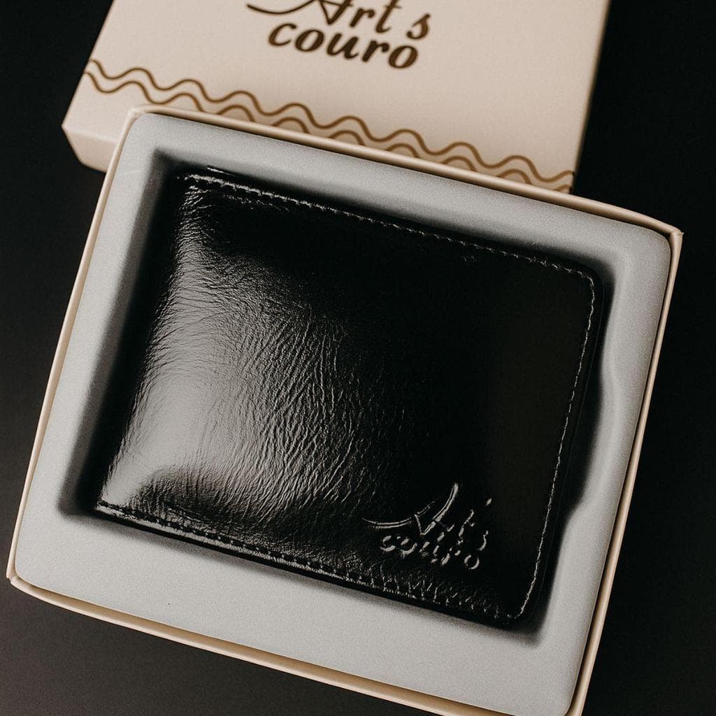 Carteira Masculina Slim Couro Legítimo Premium fechamento em zíper presente dia dos pais namorado natal homem cartão