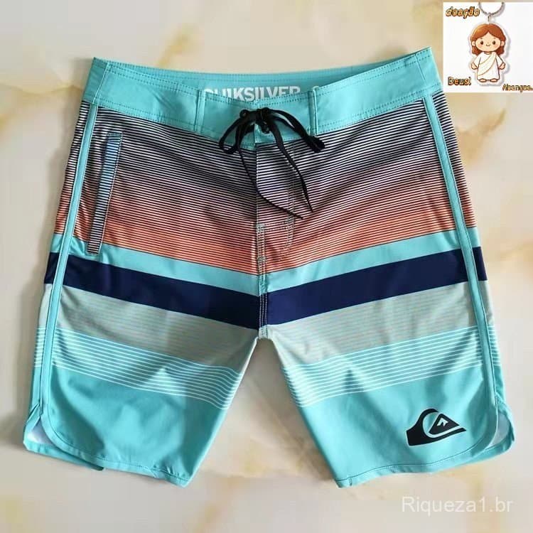 Shorts de Praia Masculinos Quiksilver de Cinco Pontos Tamanho Plus Pele de Pêssego Secagem Rápida Shorts de Surf