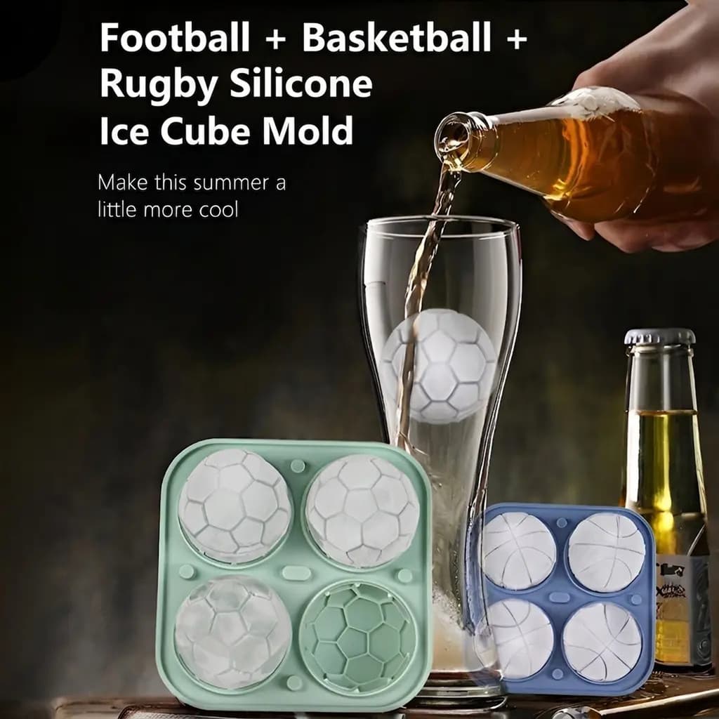 【Alta Qualidade】Molde De Silicona Para Gelo/Esportes/Molde Redondo/Para Fútbol/Baloncesto/Rugby