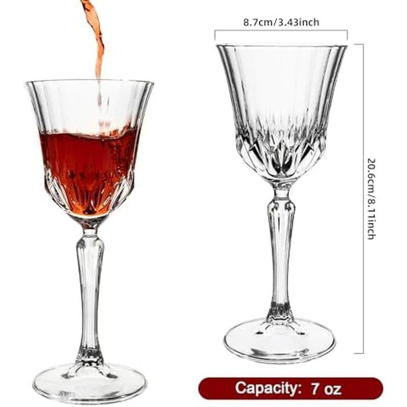 Conjunto De Taças De Vinho Vintage Com De 12 A 7 Onças Para Vermelho & amp ; Branco , Copos Haste Durável Festas , Casam