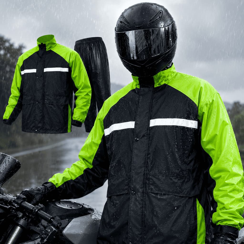 Capa De Chuva Motociclista Completa Impermeavel Adulto Segura Entregas Motoboy Jaqueta E Calça