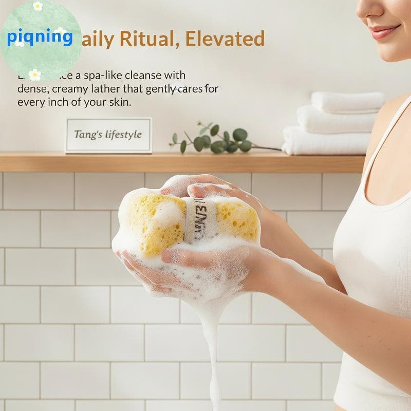 Piqning Esponja De Banho Sem Danos À Pele Ultra Macia Espuma Rica Galpão Fibras Purificador Corporal 1/2 Peças Para Uso