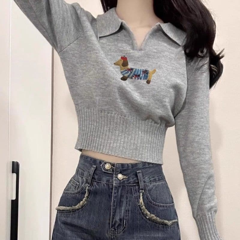 Outono inverno camisola de fundo moda feminina redução de idade fino ajuste de manga comprida nicho malhas topo elegante