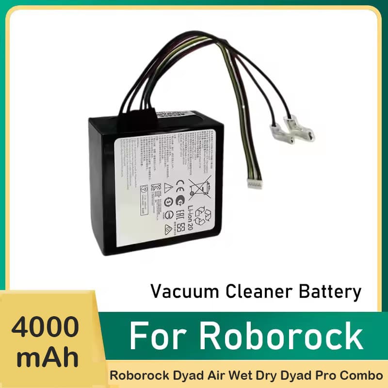 Bateria De Substituição De 4000mAh Para Aspirador De Pó Roborock Dyad Air Wet Dry Pro Combo
