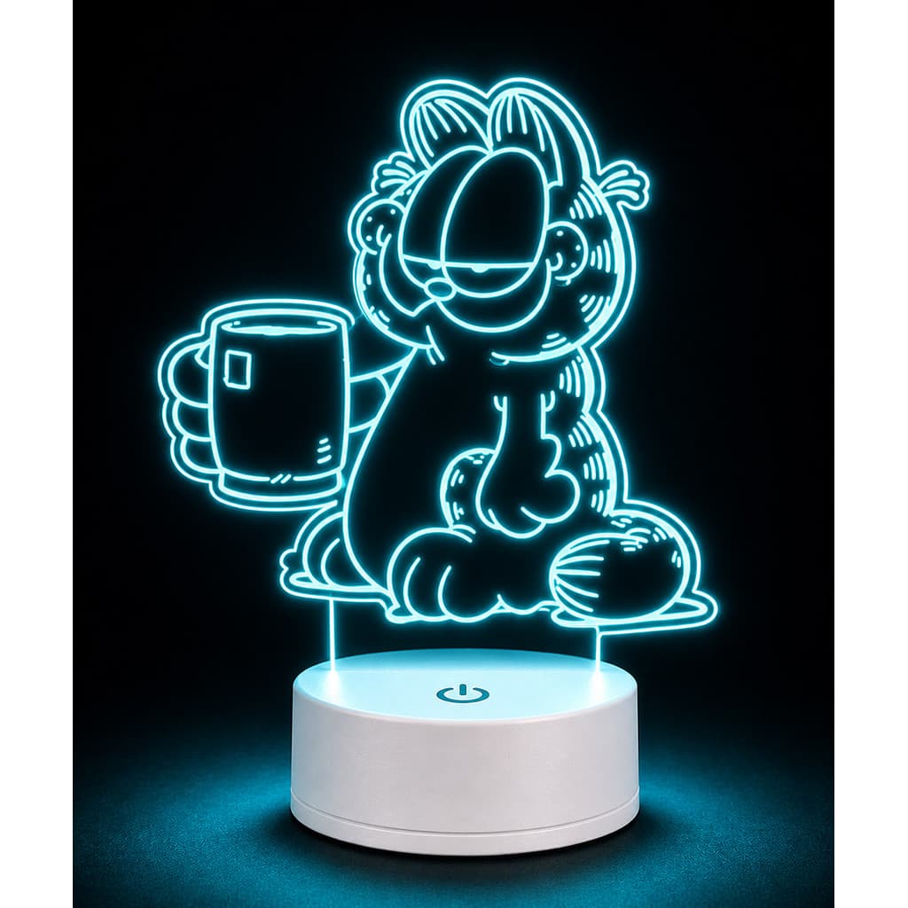 Luminária Geek Garfield Café Segunda-Feira Presente Criativo