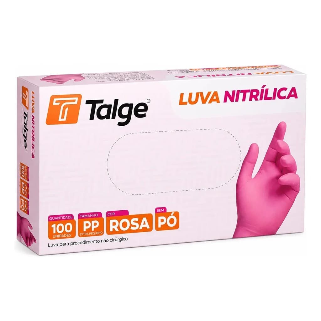 LUVA NITRILICA SEM PÓ ROSA TAM PP - TALGE