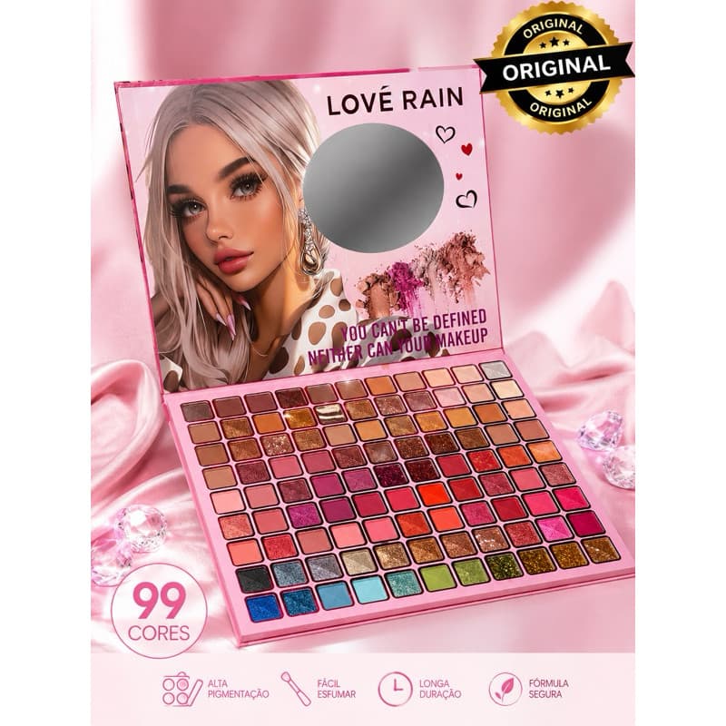 Paleta de sombra com mais de 99 cores lov rain ENVIO IMEDIATOe