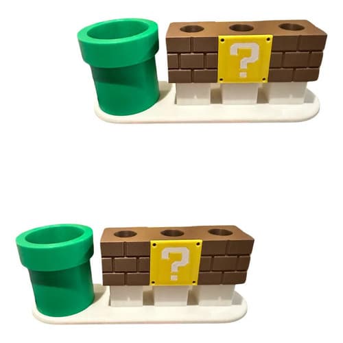 Suporte Para Escova E Pasta De Dente - Super Mario Cor Branco