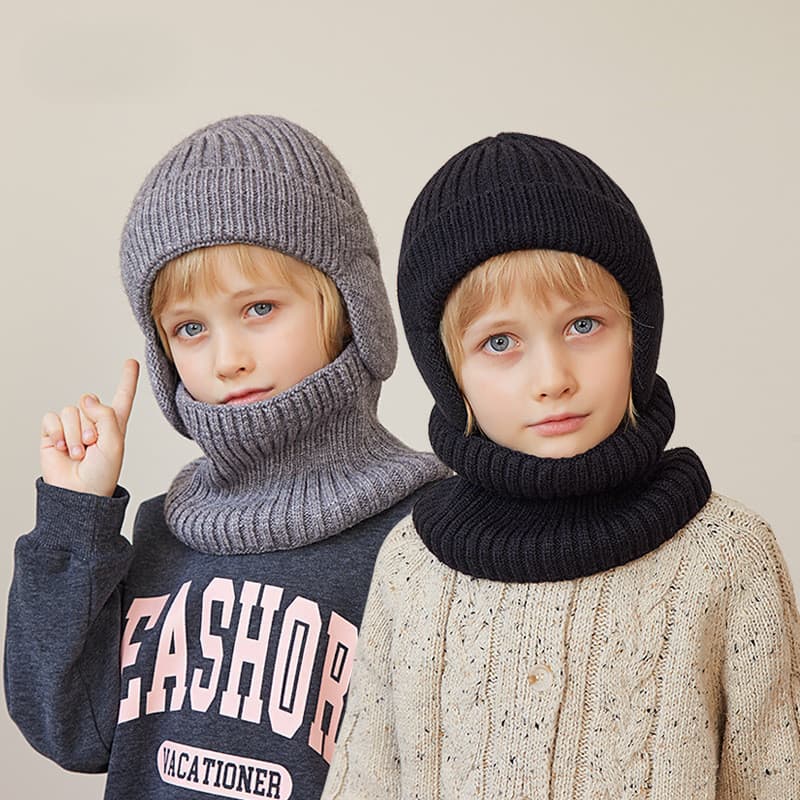 Novo Conjunto De Chapéus De Bebê De Pelúcia Cachecol À Prova De Vento Manter Quente Inverno Boné Proteção De Ouvido Maci