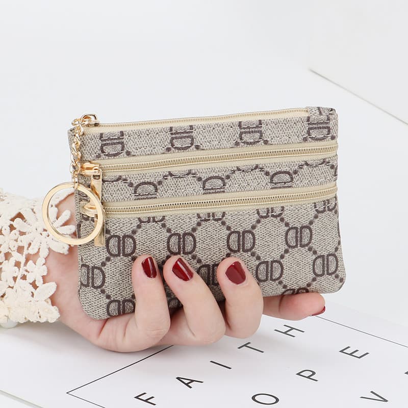 Moda bolsa de moedas feminina pequena Mini curto zíper caso chave simples pequena carteira moeda pequena bolsa de moedas