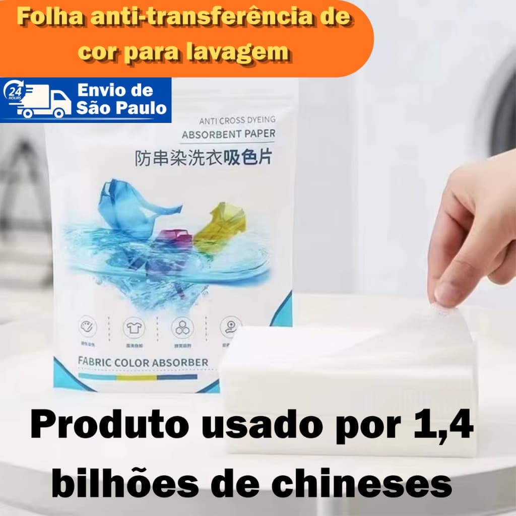 Folha Anti-Manchas para Lavagem | Evita Transferência de Cor (50 Unidades)