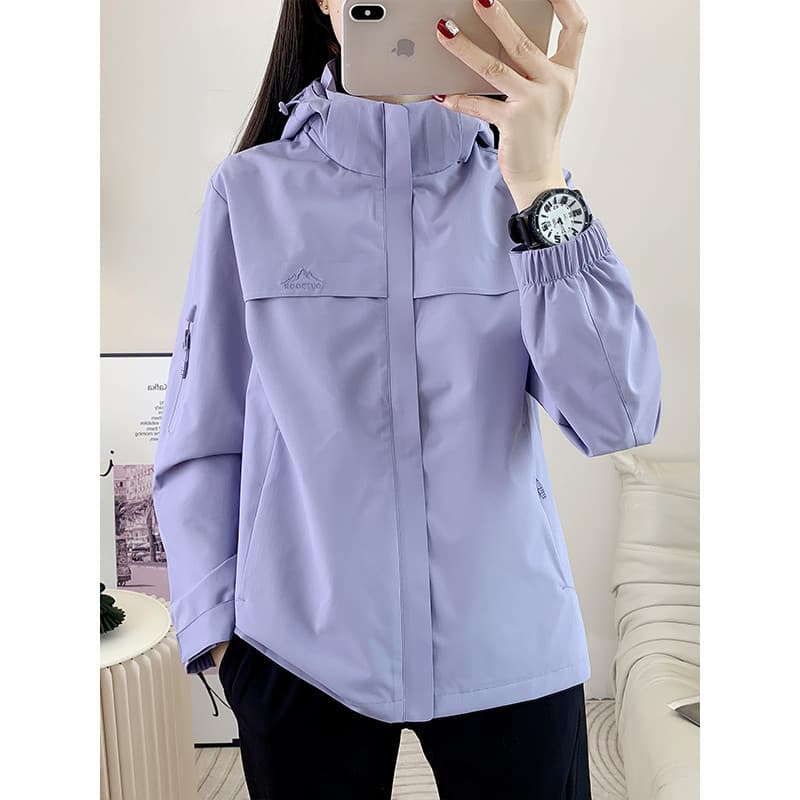 Primavera outono jaqueta de camada única feminina à prova de vento à prova dwindproof água com capuz blusão jaqueta cami