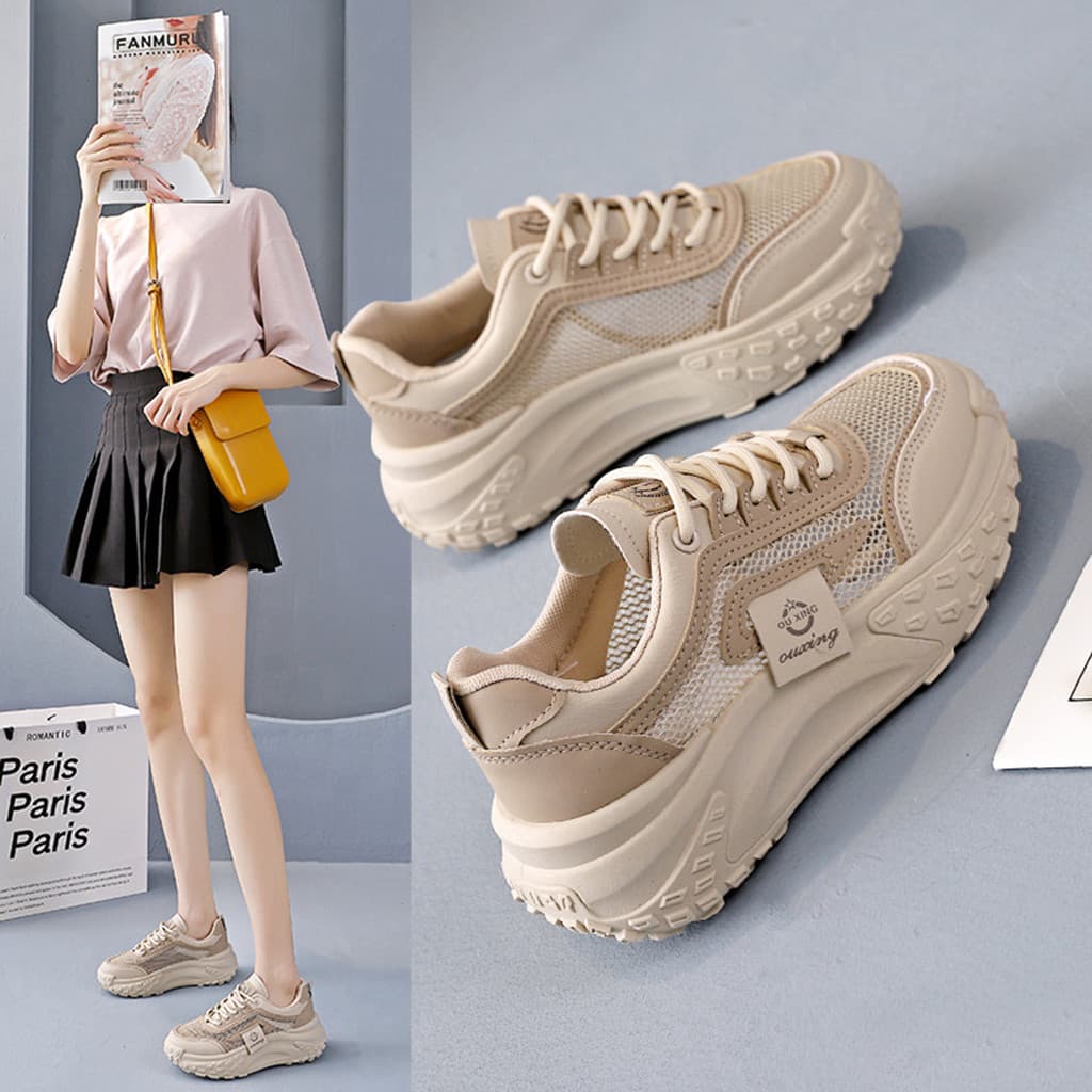 Fujian Jinjiang marca sapatos femininos 2026 verão novo estilo senhoras Para sapatos malha respirável de sola grossa esp