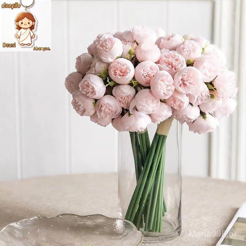 Artificial 27 Cabeças Flores De Peônia Bouquets Nupciais Falsas Rosas Arranjo De Casamento Decoração De Casa