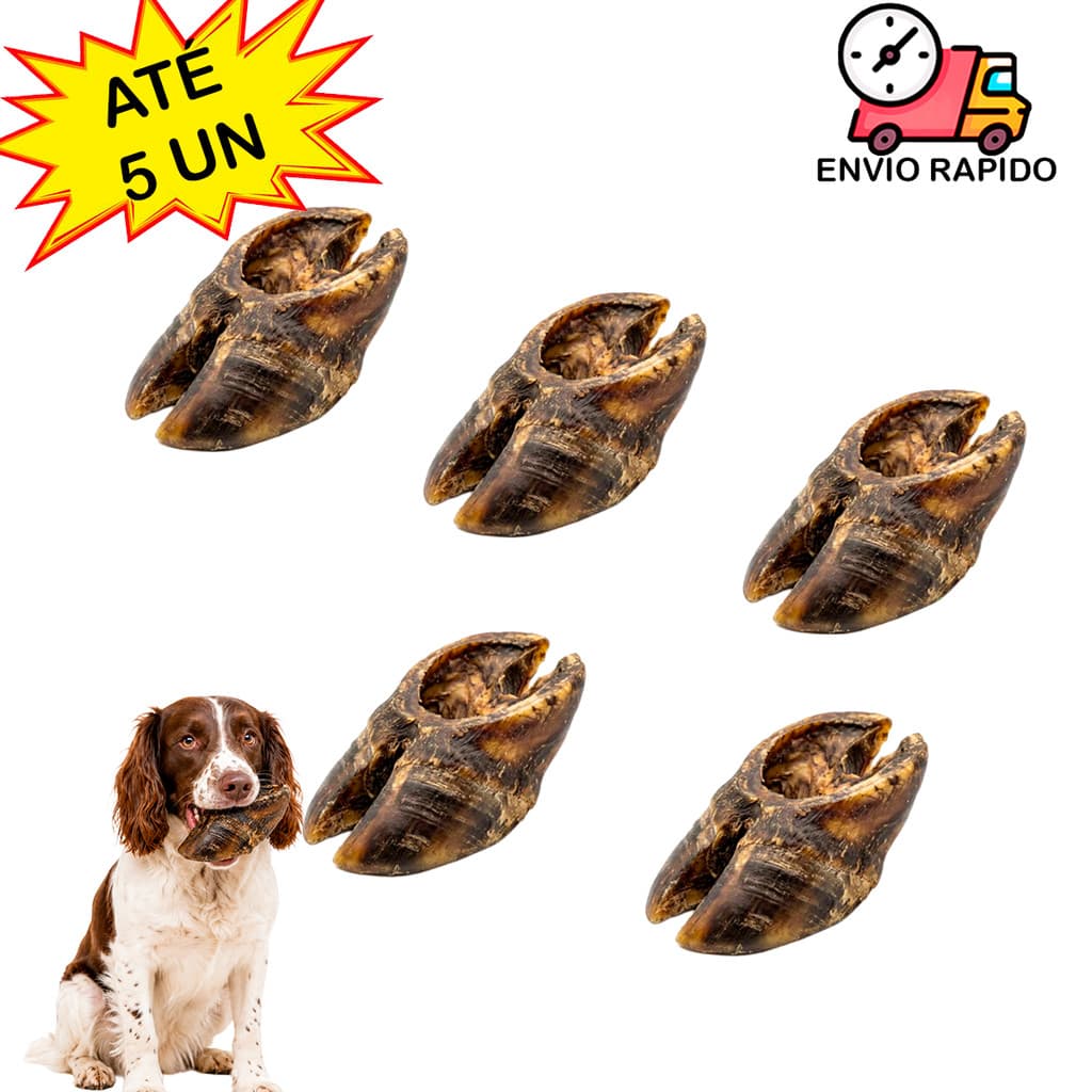 Casco Bovino Natural Para Cães Cachorro Petisco Morder 1 a 5 Unidades
