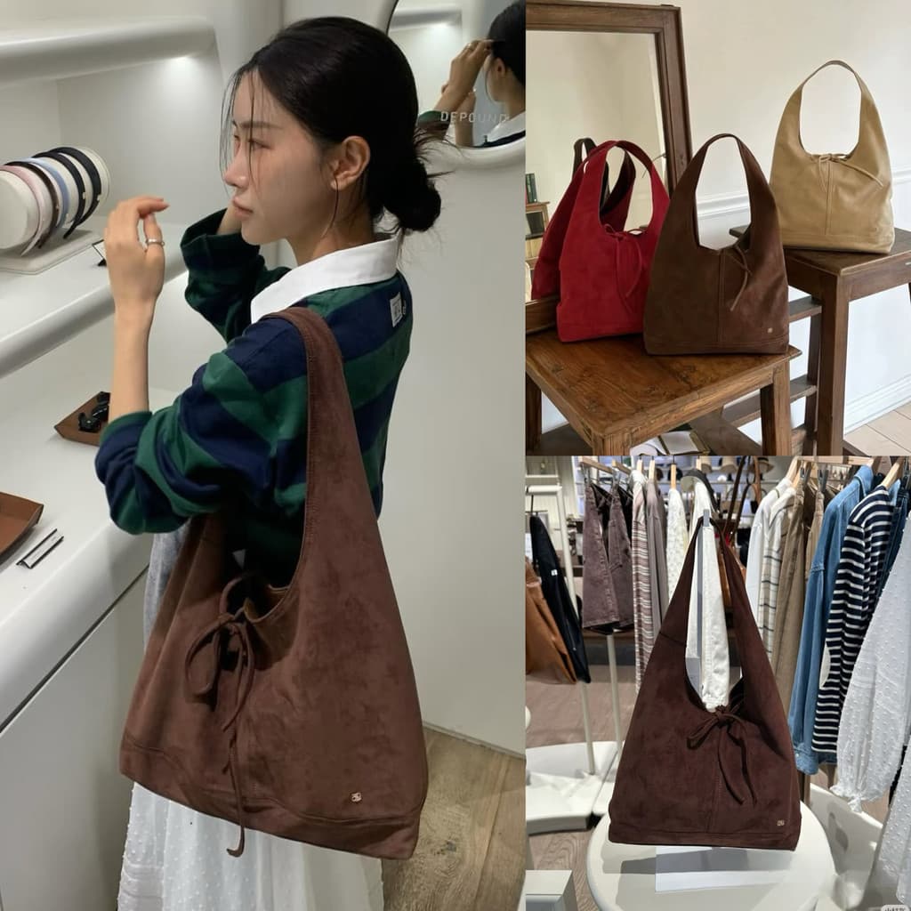 Marca de nicho coreano depound novo estilo camurça arco francês sacola All-Match bolsa de ombro portátil