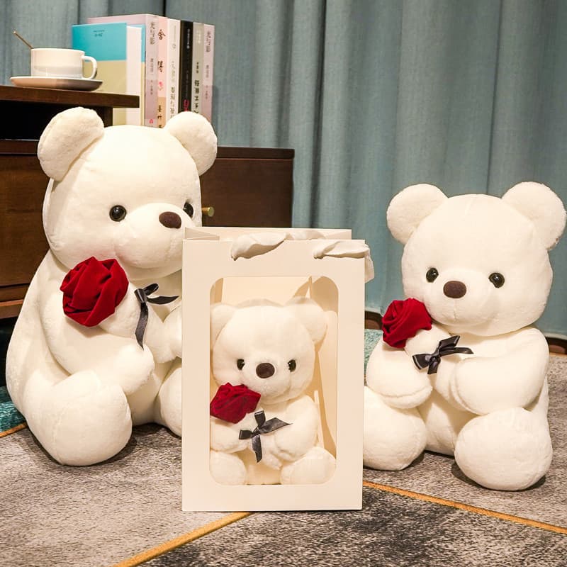 Bonito abraço flor urso boneca brinquedo de pelúcia abraço urso rosa urso de pelúcia cama boneca menina