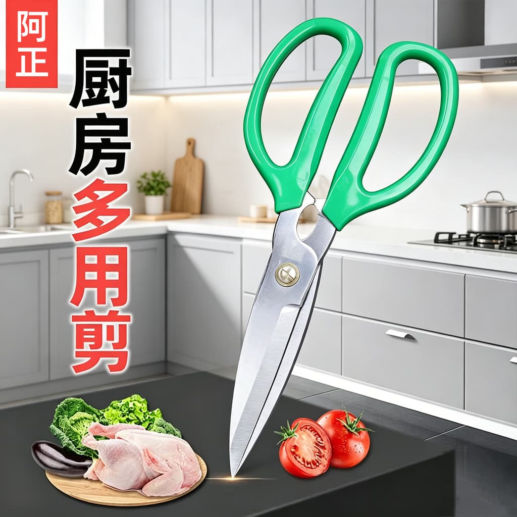 Azheng tesoura de cozinha multifuncional tesoura artesanal forte osso de frango tesoura doméstica peixe-