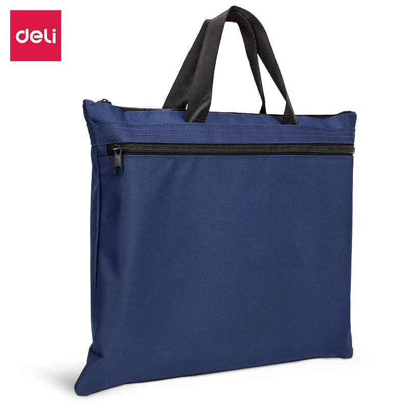 Deli Bolsa de negócios de camada dupla Bolsa de arquivo Pasta com zíper Bolsa Tote Bolsa de reunião de negócios Bolsa de