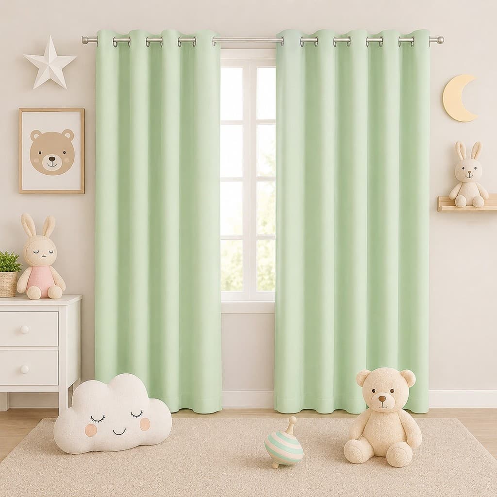 Cortina Infantil Oxford 2,80x2,20 com Ilhós | Quarto de Bebê | 2 Folhas | Varão 28mm