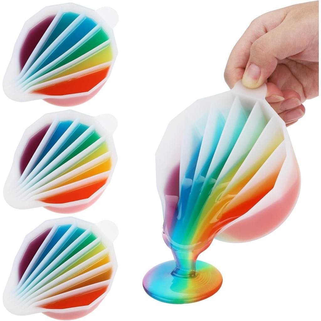 Gartful 3 Peças De Copos Divididos De Silicone Com 6/7/8 Divisórias , De Mistura De Resina Reutilizáveis Para Derramamen