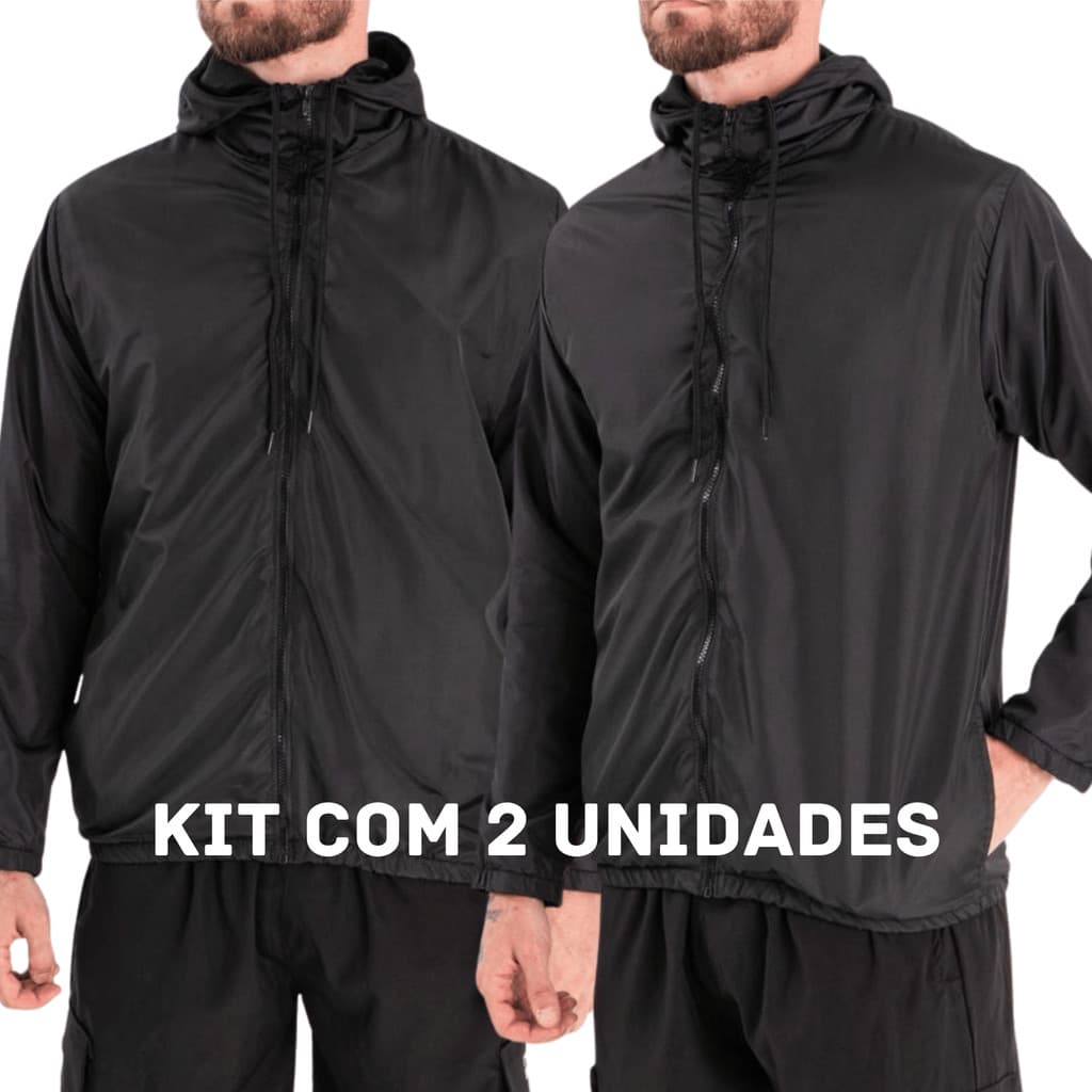 Corta Vento Masculino Preto 2 Unidades P