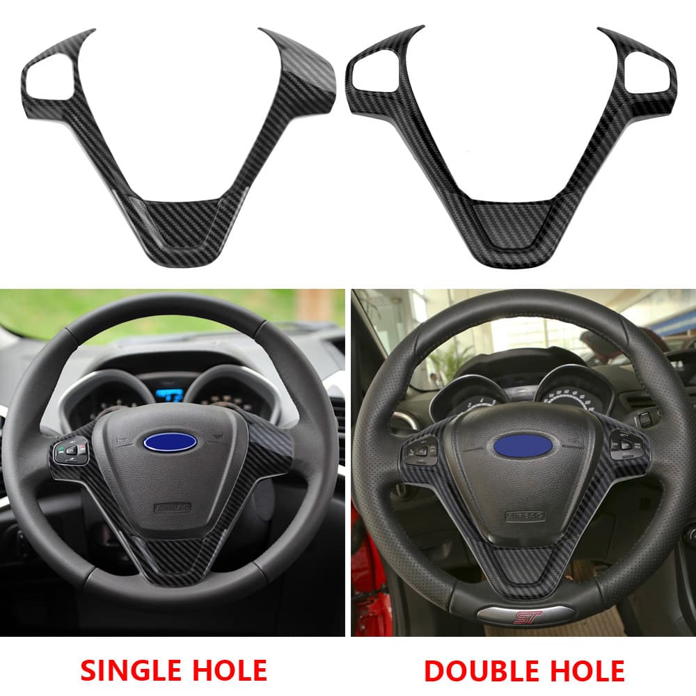 Para Ford Nova Fiesta MK7 2009-2017 Ecosport 2013 Botão Do Volante Capa Adesivo Lantejoulas ABS Quadro Acessórios Carro