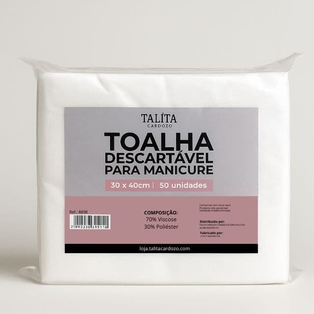 Toalha Descartável para Manicure - 50 unidades - Talita Cardozo