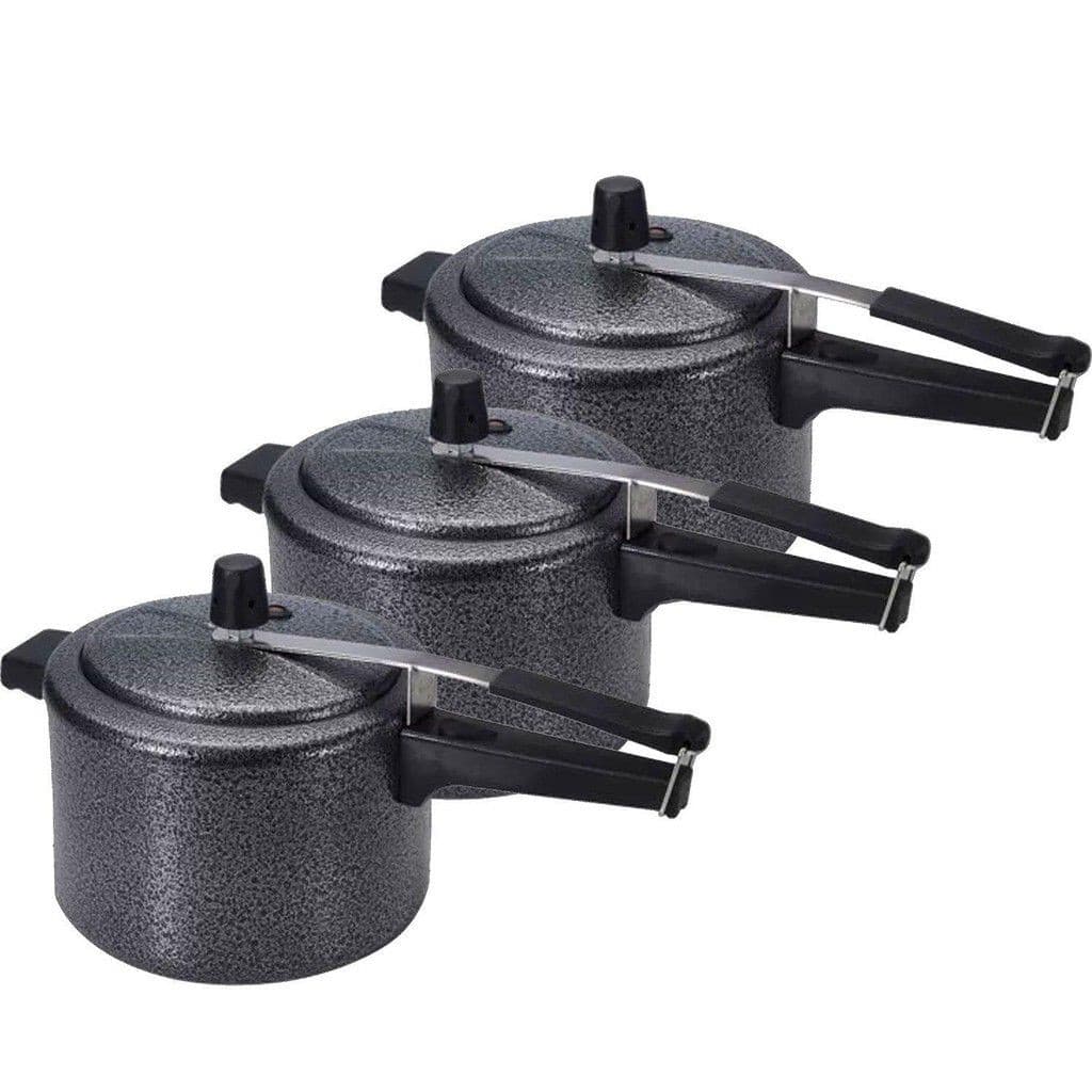 KIT 3 PANELAS DE PRESSÃO PRETA CRAKELADA 3 LITROS 4,5 LITROS E 10 LITROS + APROVADA PELO INMETRO + ENVIO IMEDIATO