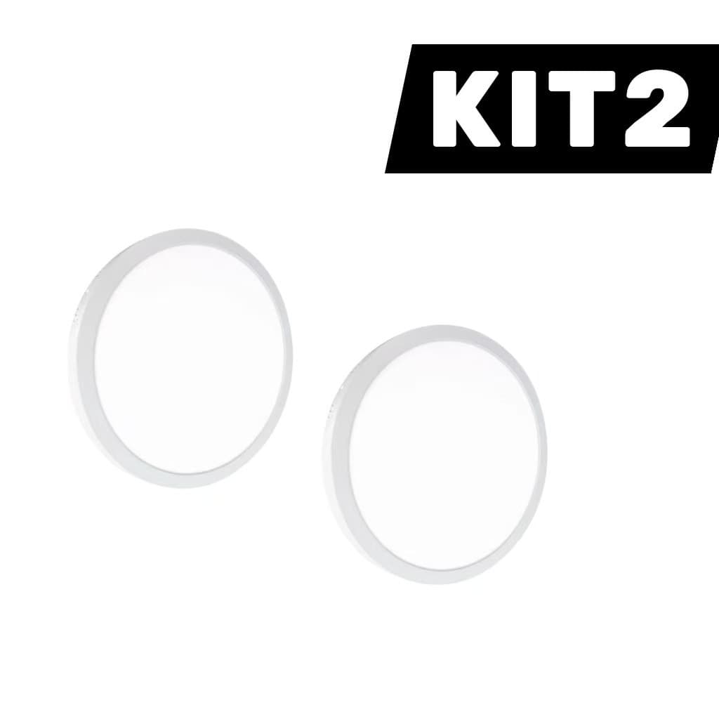 Kit 2 Luminárias Plafon LED 18W Bivolt – Redondo de Sobrepor, Fácil Instalação