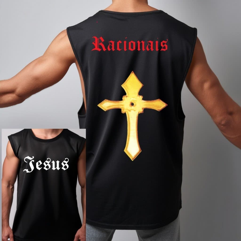 Camiseta Camisa  Oversized  Regata  cavada  100% Algodão estampada frente e verso  Racionais Mc's Rap Rapper