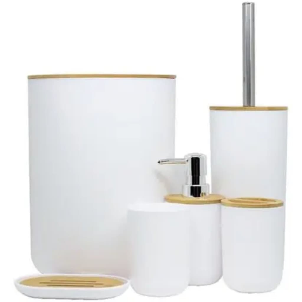 Conjunto Prático Para Banheiro Com 6 Peças em Estilo Minimalista Ideal Para Presente