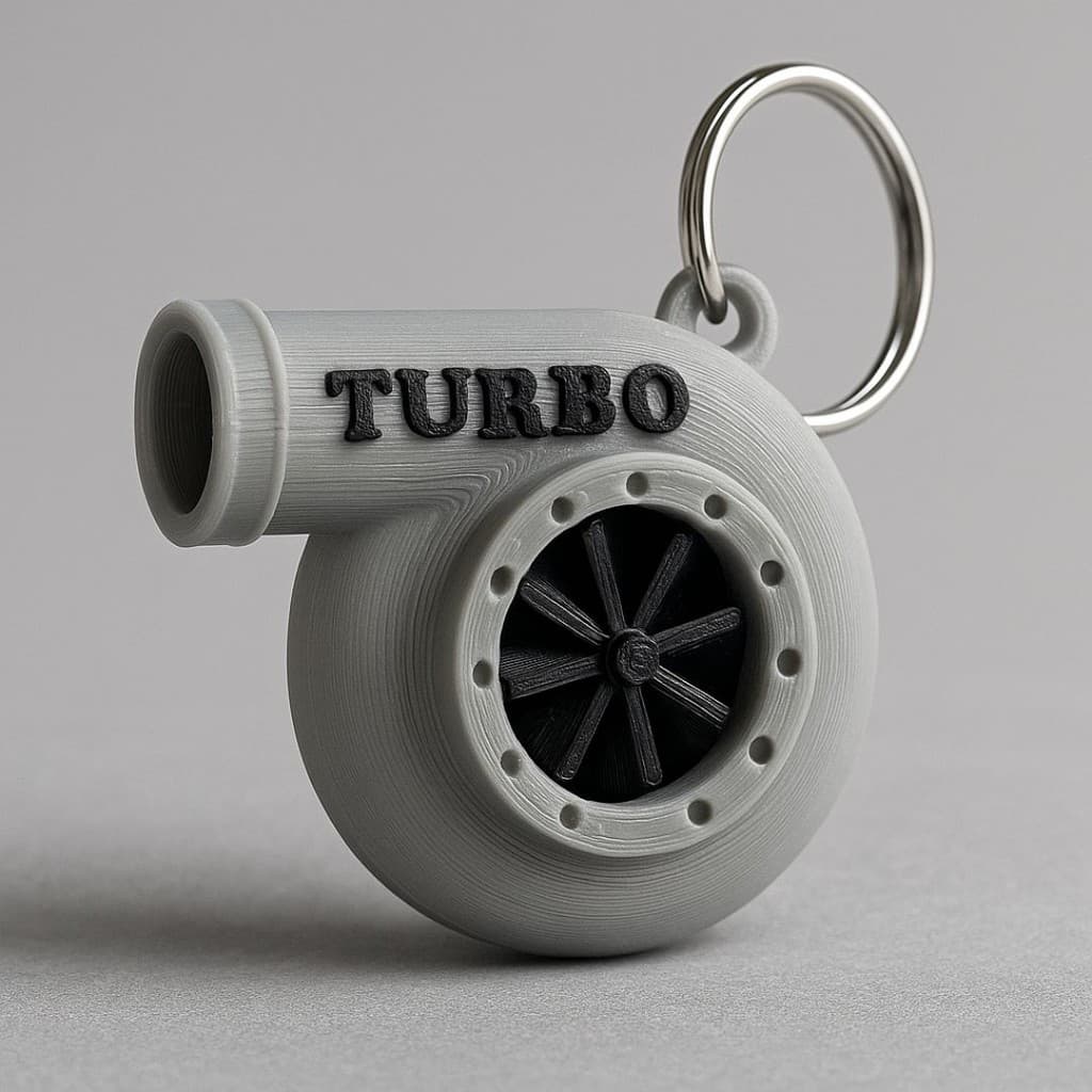 Chaveiro Turbina Automotiva Fidget Rotor Giratório Geek Com Argola Divertido Antiestresse Realista